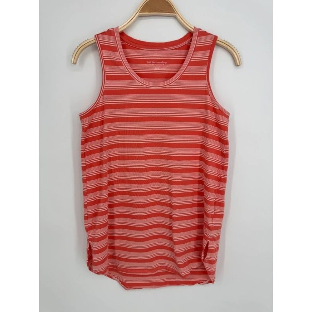 Soft Surroundings Pima Cotton Striped Tank Top Size XS